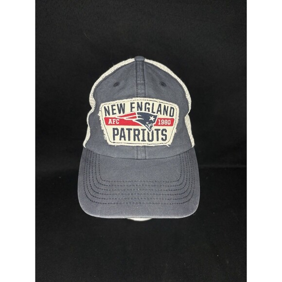 47 Brand New England Patriots Hat Cap Trucker Vintage Style Blue Tan SnapBack - Picture 1 of 6